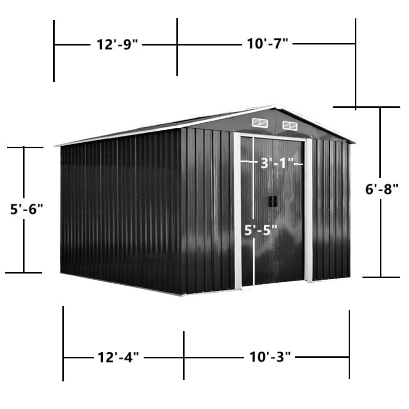 RELYARD 12x10 METAL OUTDOOR STORAGE GARDEN SHED