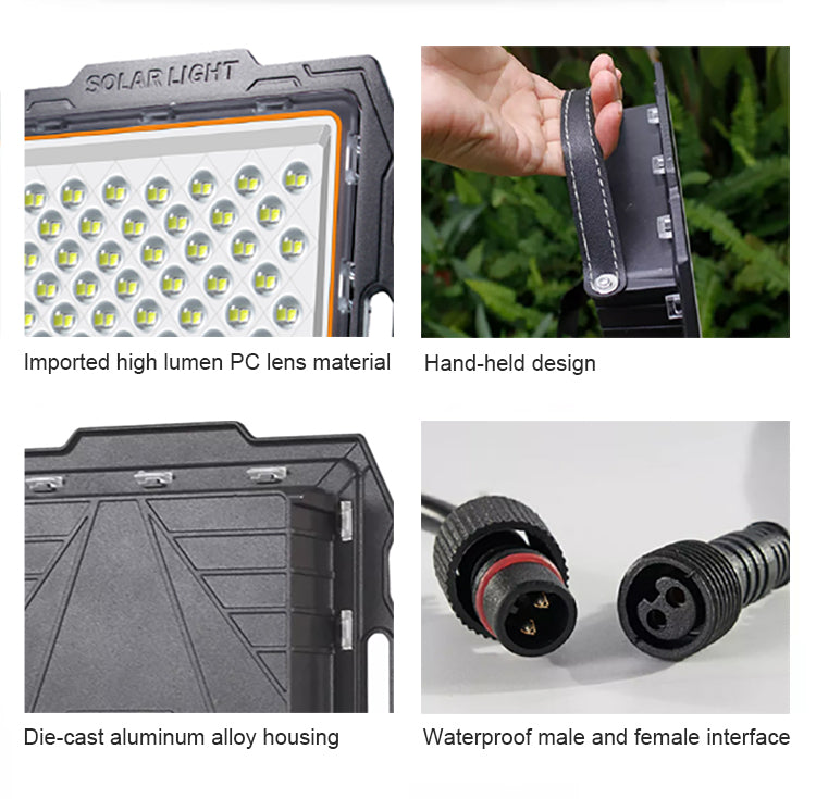 RELYARD 100W 800Lumen/ 200W 1200Lumen/ 300W 2800Lumen, Outdoor Solar Power LED Flood Light