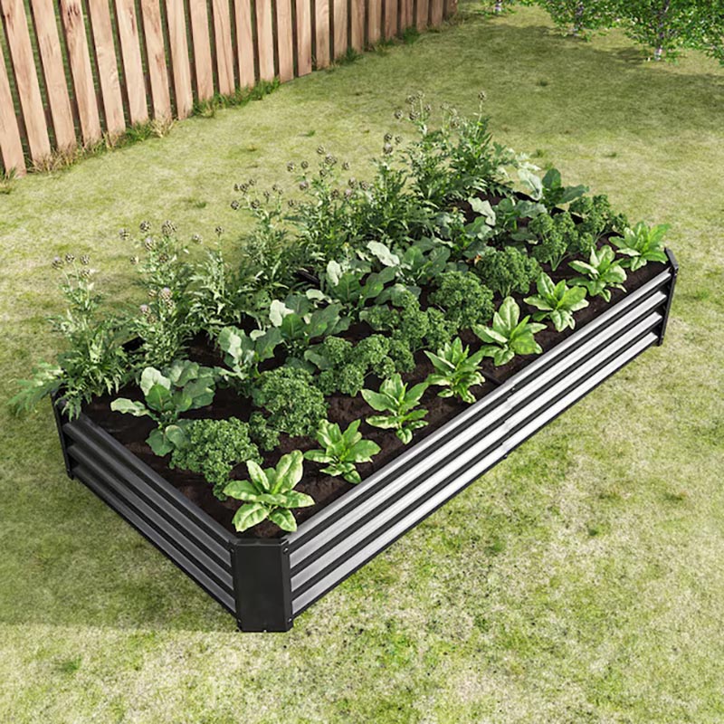 RELYARD 4x2 GALVANIZED STEEL RAISED GARDEN BED PLANTER BOX
