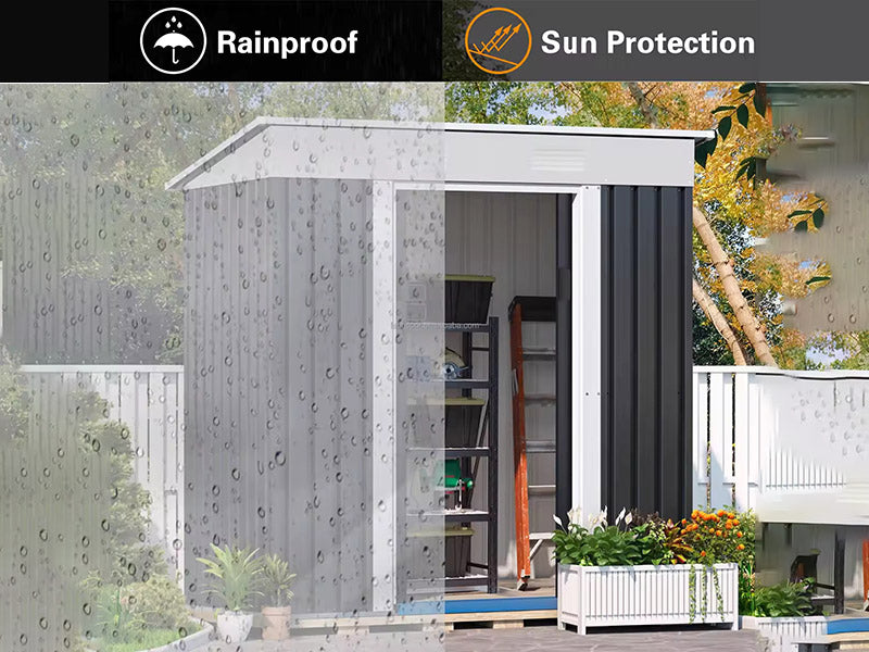 RELYARD 4X7 METAL OUTDOOR STORAGE GARDEN SHED (1700 Series) 5'-7" DOOR HEIGHT