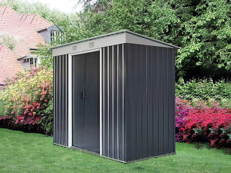 RELYARD 4X6 METAL OUTDOOR STORAGE GARDEN SHED (1700 Series) 5'-7" DOOR HEIGHT