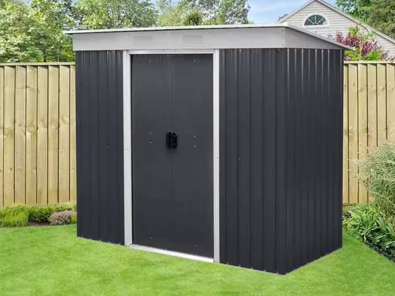RELYARD 4X7 METAL OUTDOOR STORAGE GARDEN SHED (1700 Series) 5'-7" DOOR HEIGHT