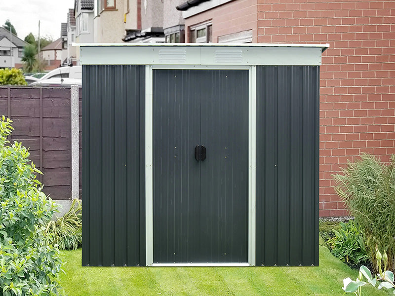 RELYARD 4X7 METAL OUTDOOR STORAGE GARDEN SHED (1700 Series) 5'-7" DOOR HEIGHT