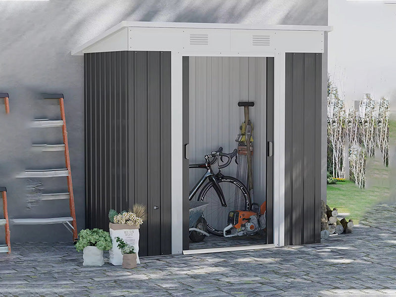 RELYARD 4X7 METAL OUTDOOR STORAGE GARDEN SHED (1700 Series) 170CM DOOR HEIGHT