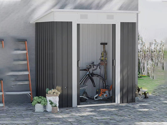 RELYARD 4X7 METAL OUTDOOR STORAGE GARDEN SHED (1700 Series) 5'-7" DOOR HEIGHT