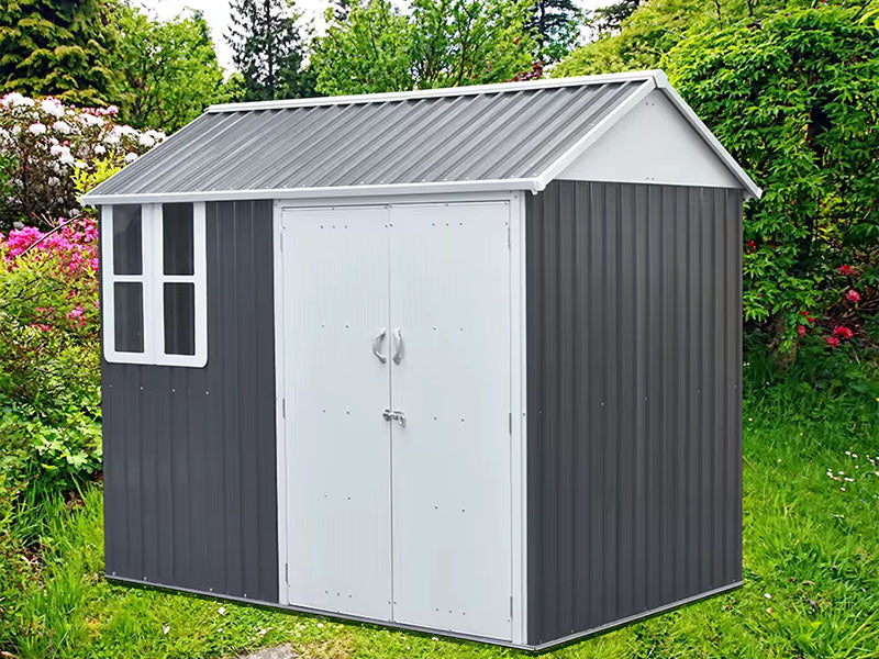 RELYARD 6x8 METAL COTTAGE GARDEN SHED WITH WINDOW (1700 Series) 5'-9" DOOR HEIGHT
