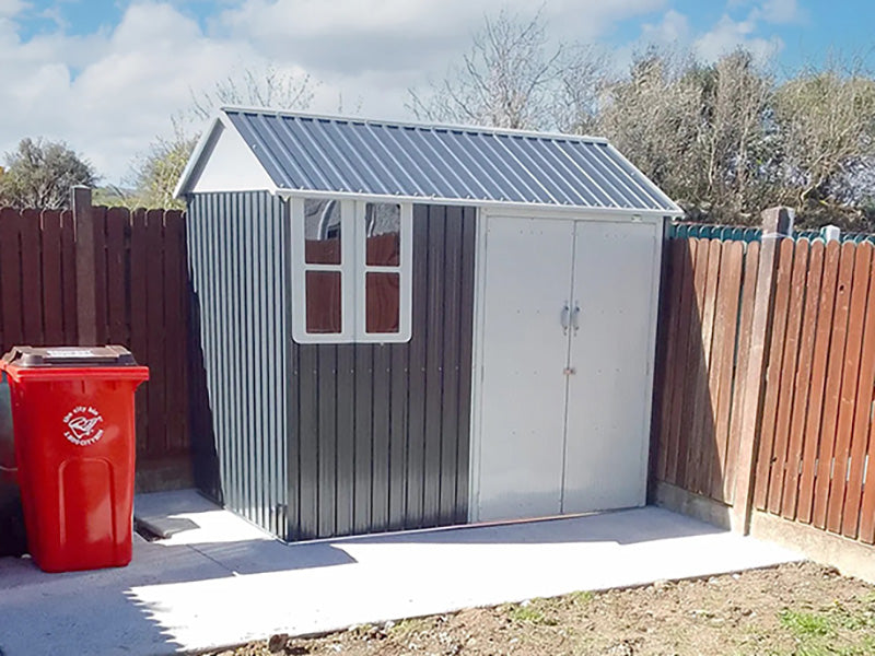 RELYARD 6x8 METAL COTTAGE GARDEN SHED WITH WINDOW (1700 Series) 5'-9" DOOR HEIGHT