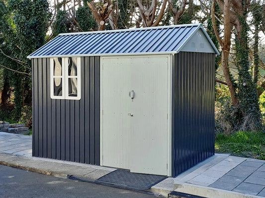 RELYARD 6x10 METAL COTTAGE GARDEN SHED WITH WINDOW (1700 Series) 5'-9" DOOR HEIGHT