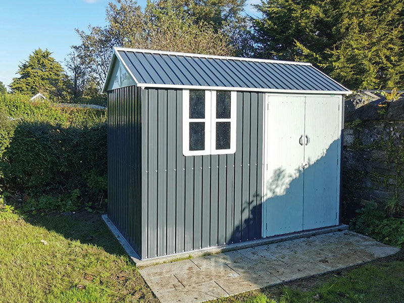 RELYARD 6x10 METAL COTTAGE GARDEN SHED WITH WINDOW (1700 Series) 176CM DOOR HEIGHT