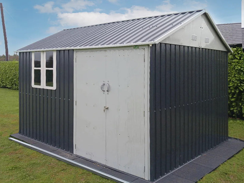 RELYARD 8x10 METAL COTTAGE GARDEN SHED WITH WINDOW (1700 Series) 5'-9" DOOR HEIGHT