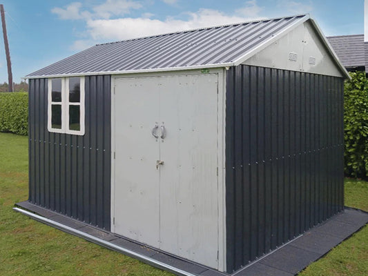 RELYARD 8x10 METAL COTTAGE GARDEN SHED WITH WINDOW (1700 Series) 5'-9" DOOR HEIGHT