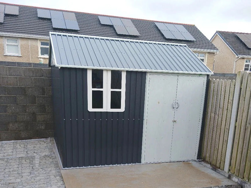 RELYARD 8x10 METAL COTTAGE GARDEN SHED WITH WINDOW (1700 Series) 5'-9" DOOR HEIGHT