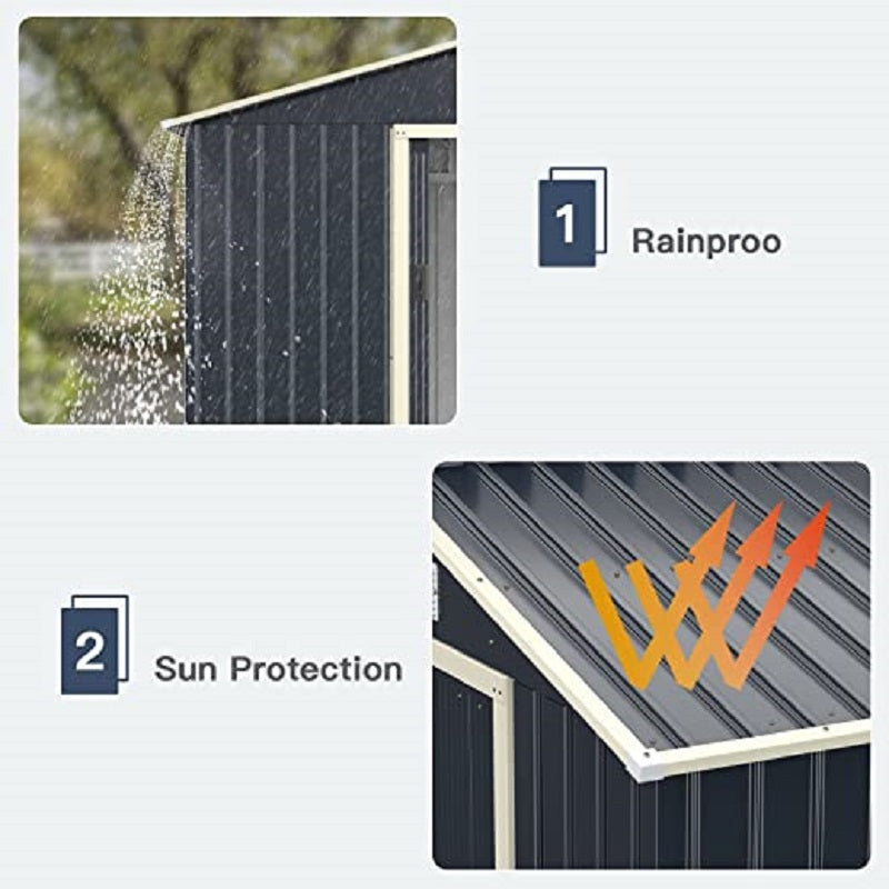 RELYARD 8X8 METAL OUTDOOR STORAGE GARDEN SHED