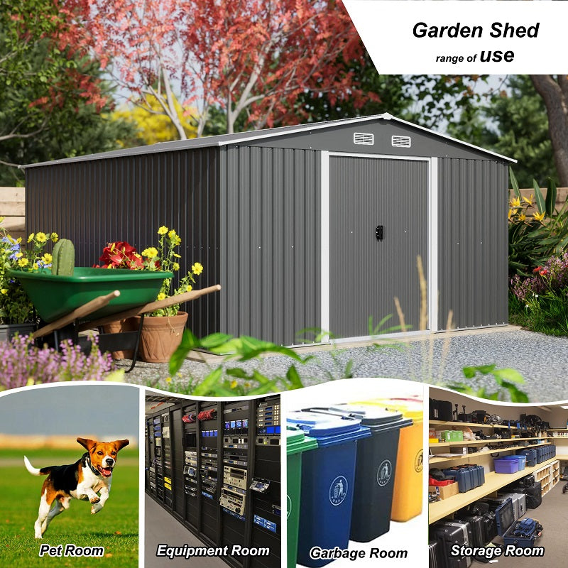 RELYARD 12x8 METAL OUTDOOR STORAGE GARDEN SHED