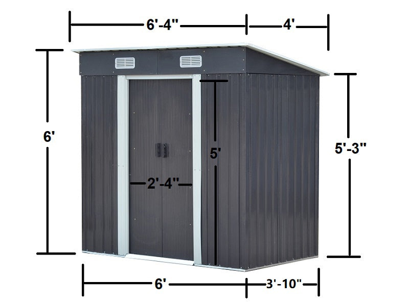 RELYARD 4X6 METAL OUTDOOR STORAGE GARDEN SHED