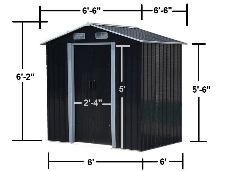 RELYARD 6X6 METAL OUTDOOR STORAGE GARDEN SHED