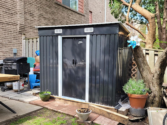 RELYARD 4X8 METAL OUTDOOR STORAGE GARDEN SHED