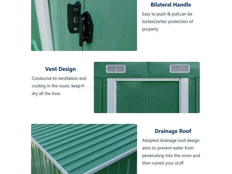 RELYARD 6X8 METAL OUTDOOR STORAGE GARDEN SHED