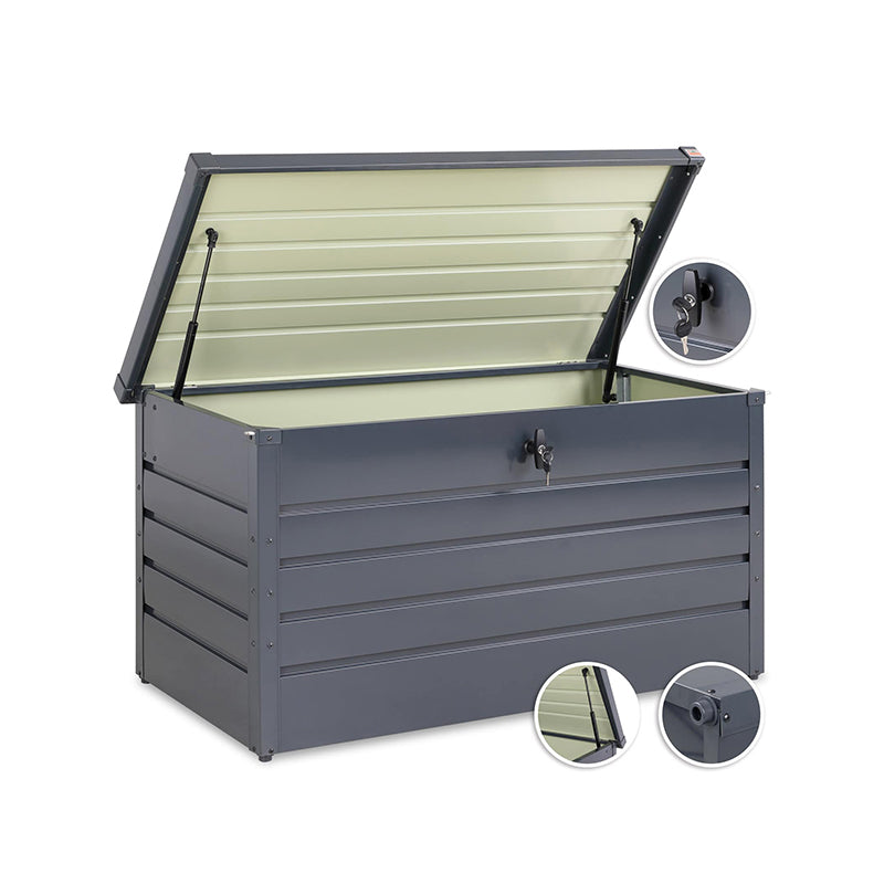 RELYARD 2x4 350L 77GAL METAL OUTDOOR STORAGE PATIO DECK BOX