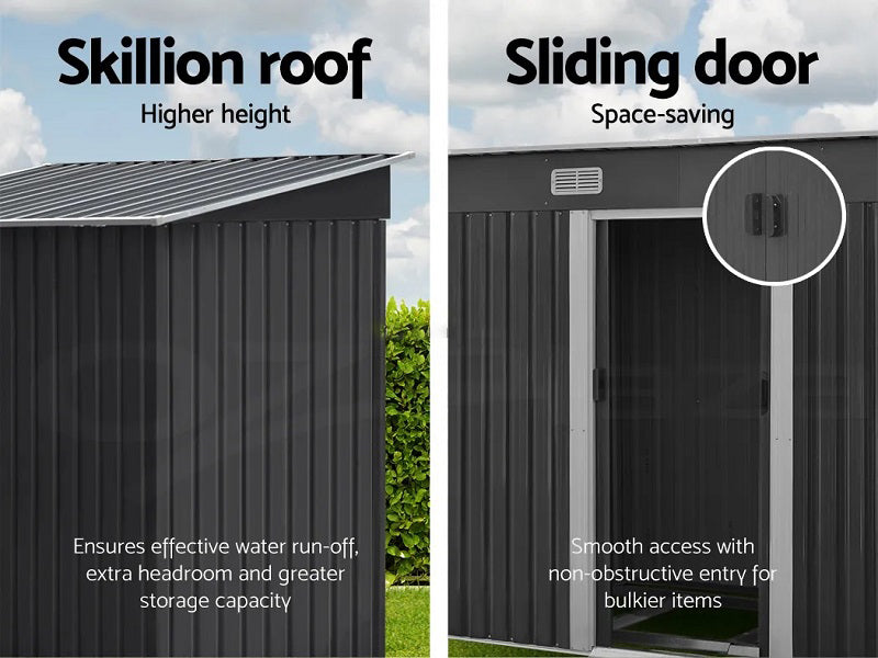 RELYARD 4X8 METAL OUTDOOR STORAGE GARDEN SHED
