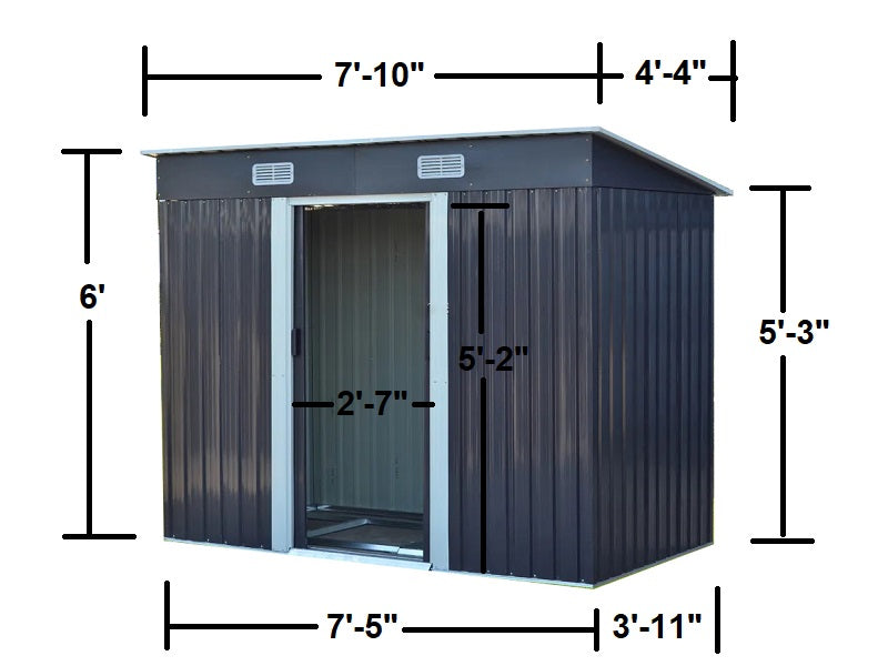 RELYARD 4X8 METAL OUTDOOR STORAGE GARDEN SHED