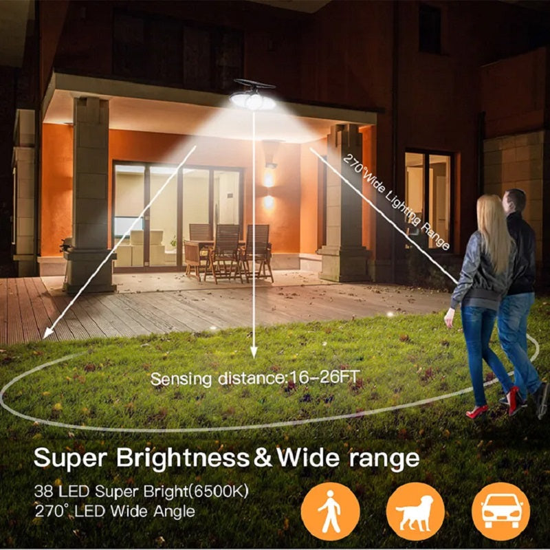 RELYARD 400LM Outdoor Solar Power LED Lamp Wall Mounted With Motion Sensor