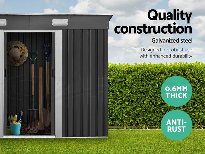 RELYARD 4X8 METAL OUTDOOR STORAGE GARDEN SHED