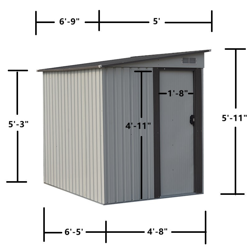 RELYARD 5X7 METAL OUTDOOR STORAGE GARDEN SHED