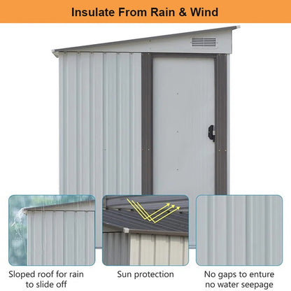 RELYARD 5X7 METAL OUTDOOR STORAGE GARDEN SHED