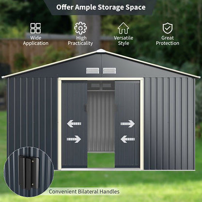 RELYARD 10x8 METAL OUTDOOR STORAGE GARDEN SHED