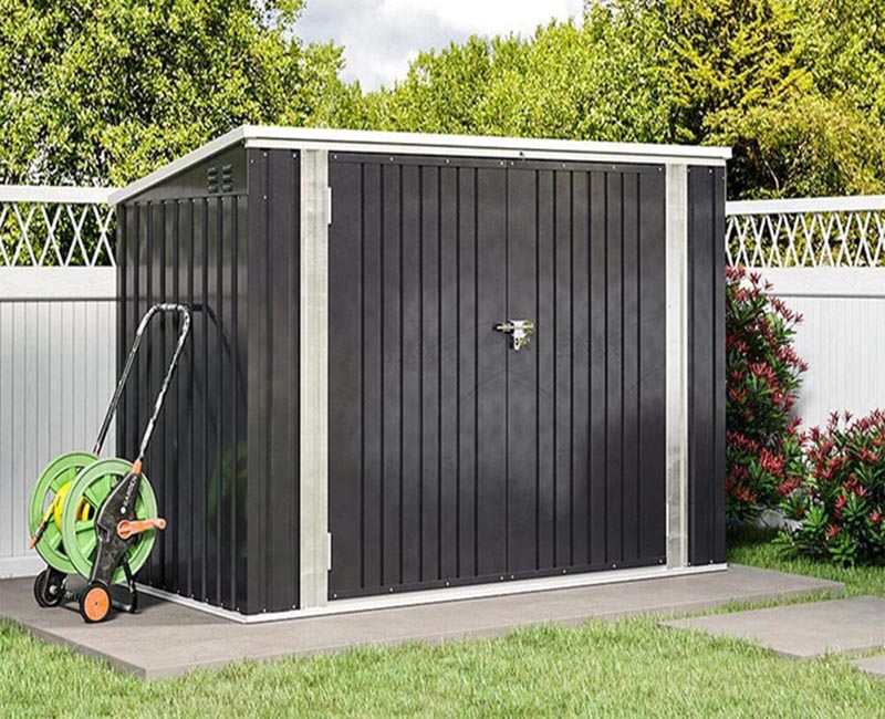 RELYARD 6X3 METAL GARBAGE SHED FOR 3 BINS OUTDOOR STORAGE