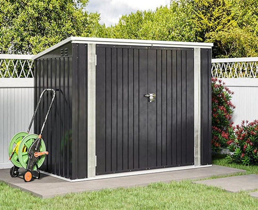 RELYARD 6X3 METAL GARBAGE SHED FOR 3 BINS OUTDOOR STORAGE