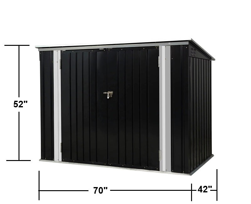 RELYARD 6X3 METAL GARBAGE SHED FOR 3 BINS OUTDOOR STORAGE