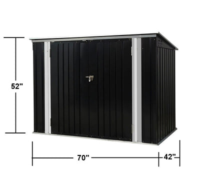 RELYARD 6X3 METAL GARBAGE SHED FOR 3 BINS OUTDOOR STORAGE