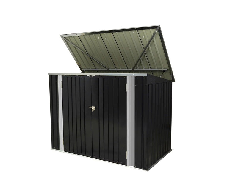 RELYARD 6X3 METAL GARBAGE SHED FOR 3 BINS OUTDOOR STORAGE