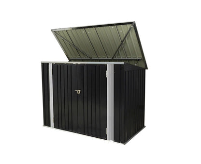 RELYARD 6X3 METAL GARBAGE SHED FOR 3 BINS OUTDOOR STORAGE