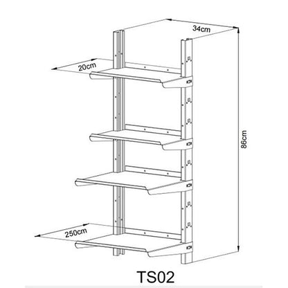 RELYARD 4 TIER TOOL SHELF FOR METAL OUTDOOR STORAGE GARDEN SHED