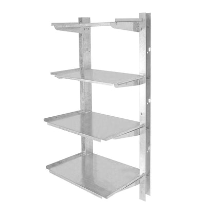 RELYARD 4 TIER TOOL SHELF FOR METAL OUTDOOR STORAGE GARDEN SHED