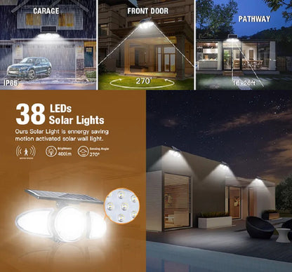 RELYARD 400LM Outdoor Solar Power LED Lamp Wall Mounted With Motion Sensor